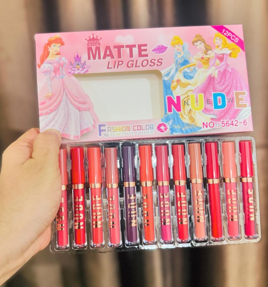 Pack of 6 & 12 Lipgloss Matte Nude Redish