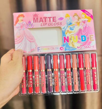 Pack of 6 & 12 Lipgloss Matte Nude Redish