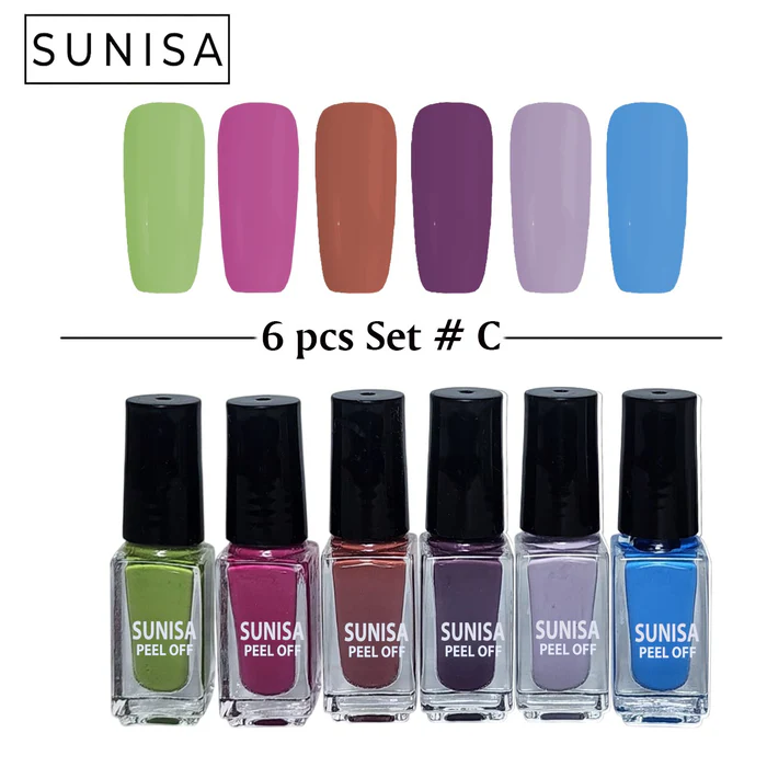 6 PCS Matte Liquid Peel Off Nail Polish