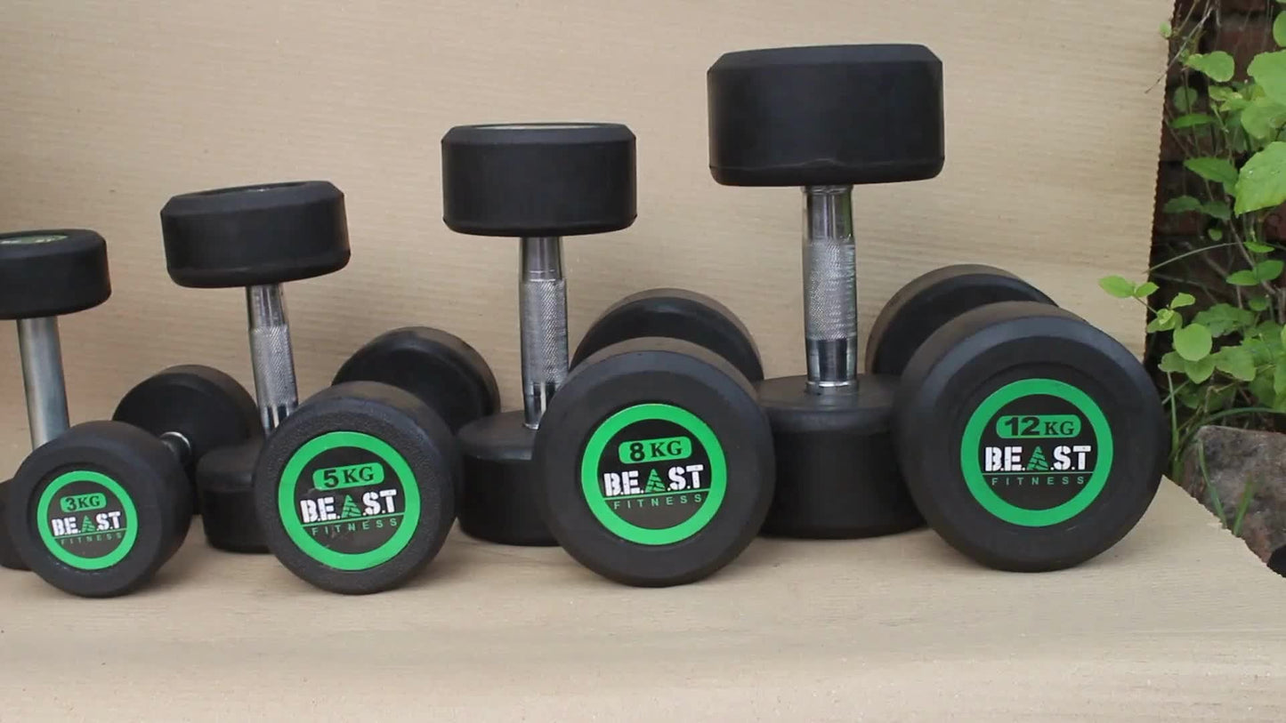 Beast Fitness Rubber Coated Exercise Dumbbell