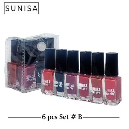 6 PCS Matte Liquid Peel Off Nail Polish