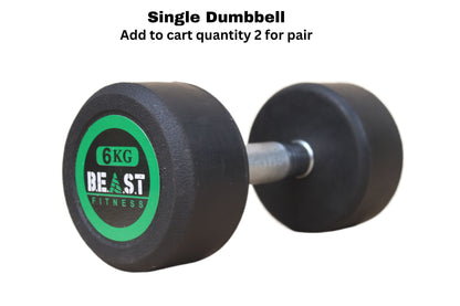 Beast Fitness Rubber Coated Exercise Dumbbell