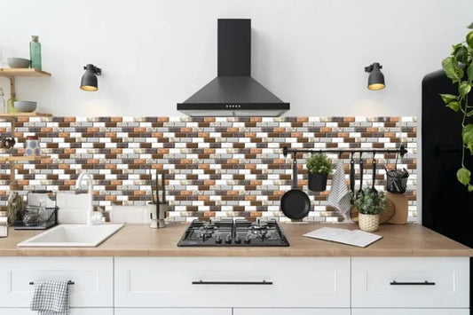 48pcs/set 3D Mosaic Design Self-Adhesive Waterproof Wall Sticker